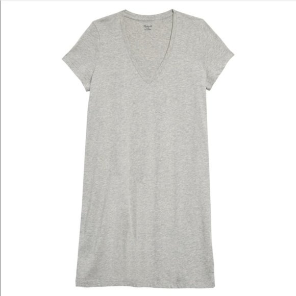 Madewell Northside Vintage V-Neck Tee Dress in Heathered Gray Size XS - Picture 2 of 11